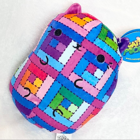 6” Quilty Kitty CvP Cat Bean Bag 6” Cats vs Pickles Plush CVP Chonks 151 Beanie - Picture 4 of 4